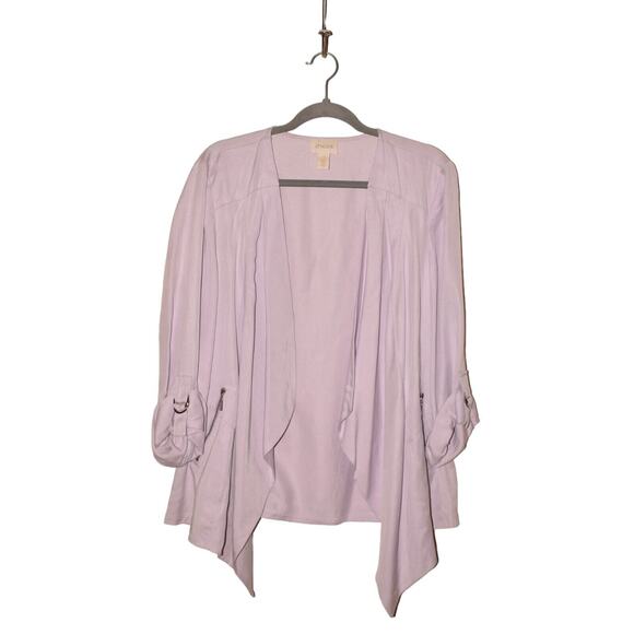 CHICO'S $129 Soft Drape Open Jacket Lavender Chico's 2 / US Large - Picture 1 of 4